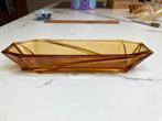 Vintage Art Deco schaal, amberkleurig. Jaren 30, Antiek en Kunst, Antiek | Glas en Kristal, Ophalen of Verzenden