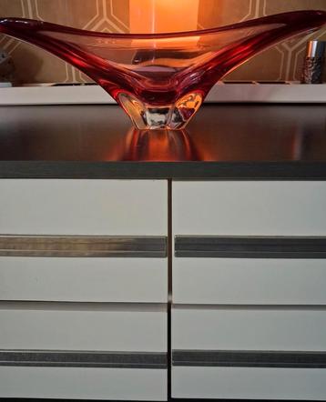 Vintage Glazen Fruitschaal Paars/Roze beschikbaar voor biedingen