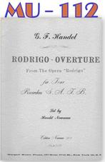 MU-112 Blokfluit bladmuziek Rodrigo Ouverture, Gebruikt, Klassiek, Les of Cursus, Ophalen of Verzenden