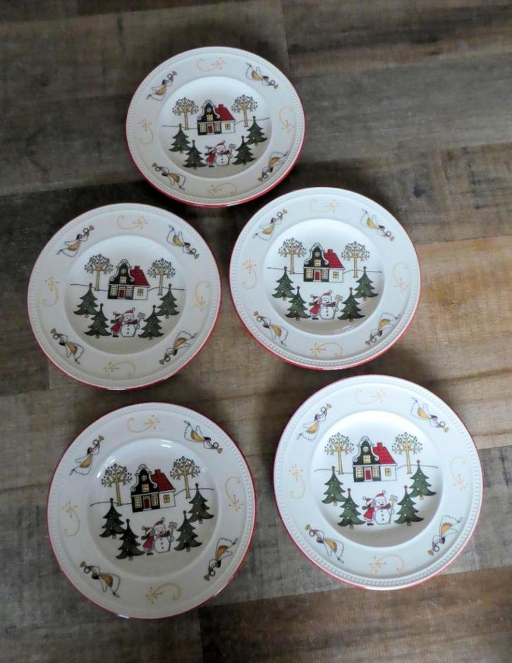 5 Wedgwood Windsor Christmas bordjes, Diversen, Kerst, Zo goed als nieuw, Ophalen of Verzenden