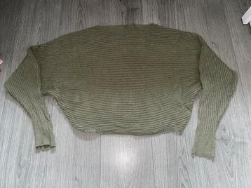 army leger groen one shoulder rib sweater herfst trui mt 38 beschikbaar voor biedingen