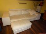 Witte hoekbank, Huis en Inrichting, Banken | Bankstellen, Ophalen, Gebruikt, Vierpersoons of meer, Stof
