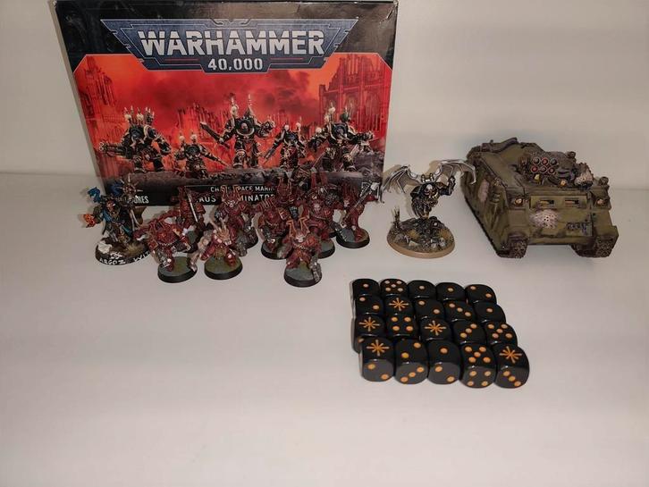 Warhammer 40K Chaos Space Marines, Hobby en Vrije tijd, Wargaming, Zo goed als nieuw, Warhammer 40000, Figuurtje(s), Geverfd, Ophalen of Verzenden