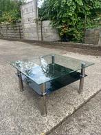 Glazen salontafel 80x80x45cm, Huis en Inrichting, Ophalen, Gebruikt, 50 tot 100 cm, Vierkant