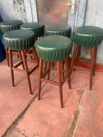 Vintage stoere barkruk retro barkrukken uit bruin cafe, Ophalen, Gebruikt, 60 tot 90 cm