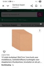 Kurkplaat 30x21cm - pas op NOG 10  stuks! 10stuks kurkplaat, Ophalen of Verzenden, Nieuw, Materiaal