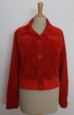 Leuk rood fluweel look jasje van Jo en Co sport! M, Maat 38/40 (M), Ophalen of Verzenden, Zo goed als nieuw, Jasje