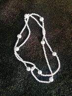 160 cm lange  parelketting, Sieraden, Tassen en Uiterlijk, Kettingen, Ophalen of Verzenden, Zo goed als nieuw, Wit, Overige materialen
