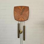 Vintage Deens design teak met messing Klok Wandklok, Wandklok, Ophalen of Verzenden, Zo goed als nieuw, X