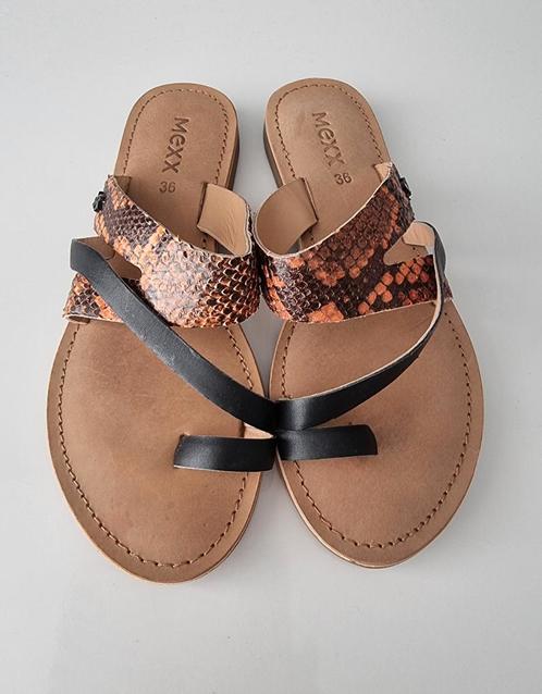 Mexx leren sandalen / slippers, nieuw!, Kleding | Dames, Schoenen, Nieuw, Slippers, Zwart, Ophalen of Verzenden