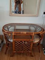Manou rotan set: tafel met glas & 2 stoeltjes, Ophalen