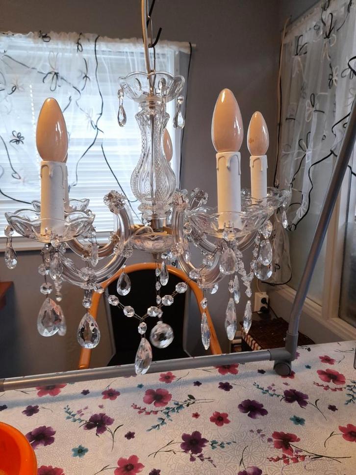 ADV 35 Mooie kristallen kroon luchter, Huis en Inrichting, Lampen | Kroonluchters, Zo goed als nieuw, Ophalen of Verzenden