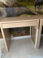 2x MICKE Bureau, wit gelazuurd eikeneffect, 73x50 cm, Ophalen of Verzenden, Zo goed als nieuw, 25 tot 50 cm, Rechthoekig