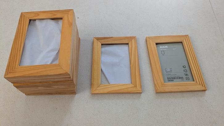 Houten fotolijsten 2 x 15 stuks + 10 stuks lijst-achterkant, Audio, Tv en Foto, Fotografie | Fotolijsten, Zo goed als nieuw, Ophalen