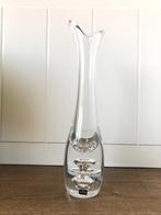Vintage Elegante glazen vaas glas bubbel vaasje, Huis en Inrichting, Woonaccessoires | Vazen, 50 tot 75 cm, Wit, Ophalen of Verzenden