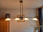 Hanglamp met 4 glazen lampenkappen, Ophalen, Gebruikt, 50 tot 75 cm, Glas