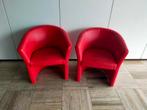 2 rode fauteuils, Huis en Inrichting, Stoelen, Twee, Zo goed als nieuw, Ophalen, Rood