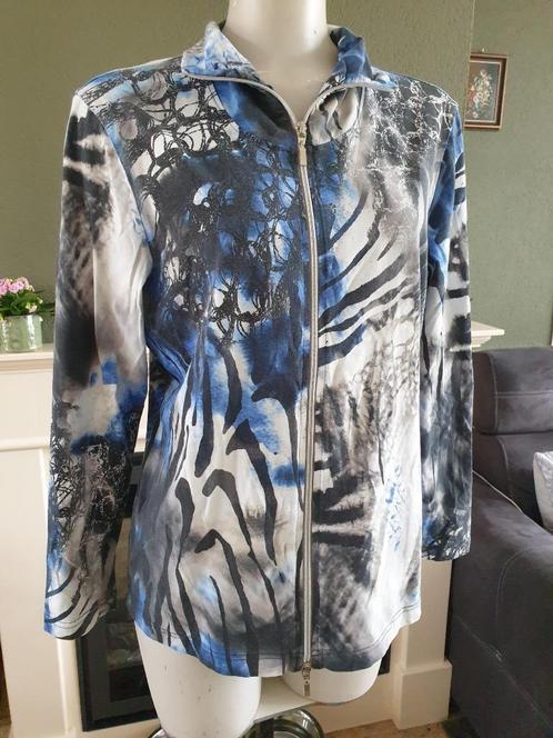 Gerry Weber mooi blauw wit sportief vest mt 44 L, Kleding | Dames, Truien en Vesten, Zo goed als nieuw, Maat 42/44 (L), Blauw