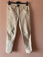 H&M beige pantalon broek met ingeweven print maat 36, H&M, Verzenden, Beige, Zo goed als nieuw