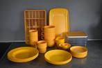 Mepal vintage retro geel buiten servies 4 personen, Caravans en Kamperen, Ophalen, Gebruikt