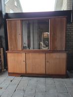 Vintage Houten Kast, Ophalen, Gebruikt, Glas, 150 tot 200 cm