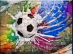 Vliesbehang Voetbal fotobehang, Huis en Inrichting, Ophalen of Verzenden, Minder dan 10 m², Voetbal graffiti