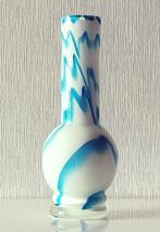 VINTAGE MURANO GLAS wit-blauwe vaas van CARLO MORETTI, Ophalen of Verzenden