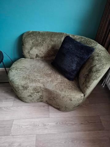 WOOOD stone fauteuil/bankje velvet groen  beschikbaar voor biedingen