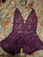 Paarse body met open kruis en achterkant, Verzenden, Gedragen, Paars, Overige typen