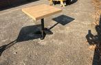 Steigerhout tafel met zware dichte poot., Huis en Inrichting, Tafels | Eettafels, Ophalen, Gebruikt, Vierkant