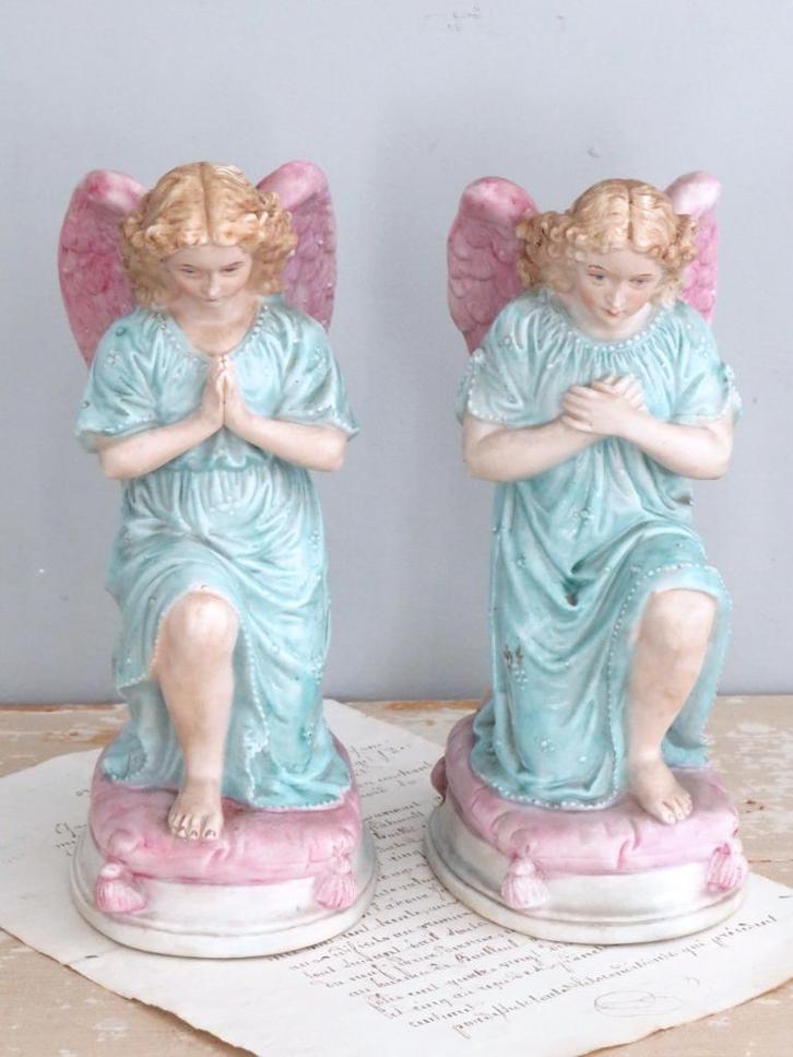 Set antieke Franse engelen, Antiek en Kunst, Curiosa en Brocante, Ophalen of Verzenden