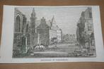 Antieke gravure - Groenmarkt te 's Gravenhage - 1841 !!, Antiek en Kunst, Ophalen of Verzenden