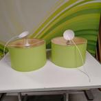 Lampenkappen groen set van 2 doorsnee 40 cm, Huis en Inrichting, Lampen | Lampenkappen, Ophalen, Gebruikt, Groen, Rond