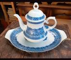Vintage porselijnen Marokkaanse koffiekan met schaal, Antiek en Kunst, Ophalen of Verzenden