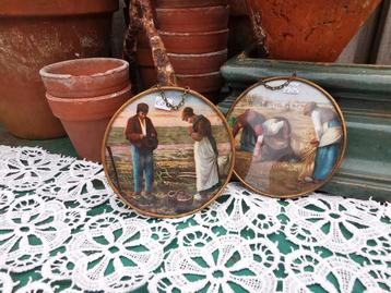 Antieke ronde fotolijstjes messing verwisselbaar +-10 Miekje beschikbaar voor biedingen