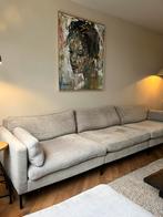 Zuiver 4,5-zits rechte bank met losse hocker in goede staat, Ophalen, Gebruikt, 100 tot 125 cm, 300 cm of meer