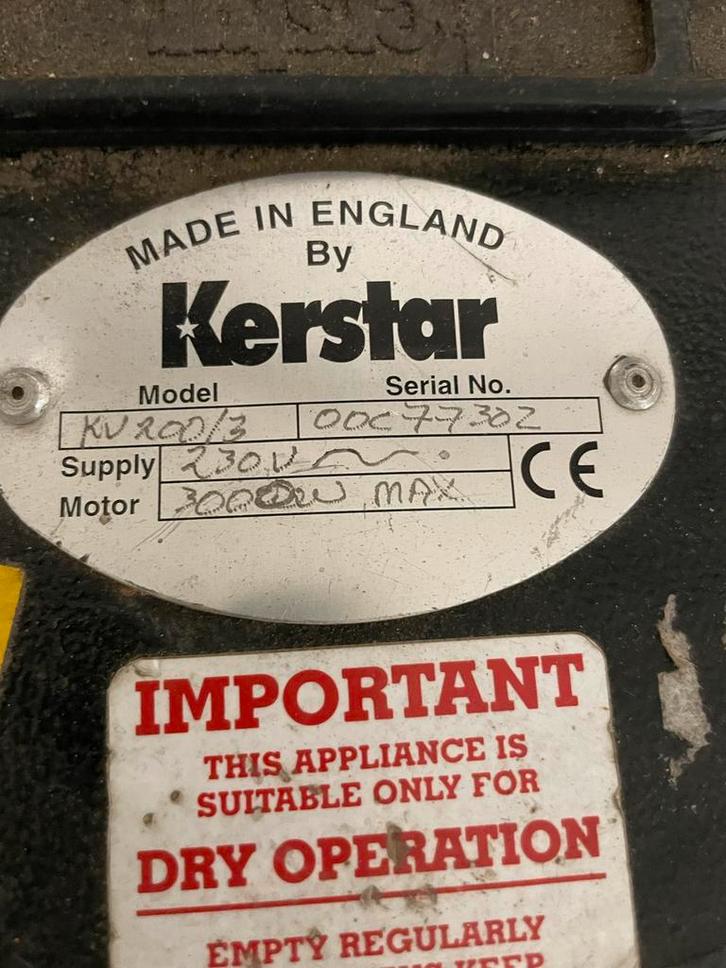 Kerstar Droogstofzuiger 3000W - 3 stuks Industrieel Gebruik, Doe-het-zelf en Verbouw, Ventilatie en Afzuiging, Gebruikt, Afzuiger