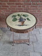 Charmante Bistro Tafel met Plantenmotief, Tuin en Terras, Ophalen, Gebruikt