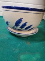 bloempot met schotel delfts blauw, Ophalen of Verzenden