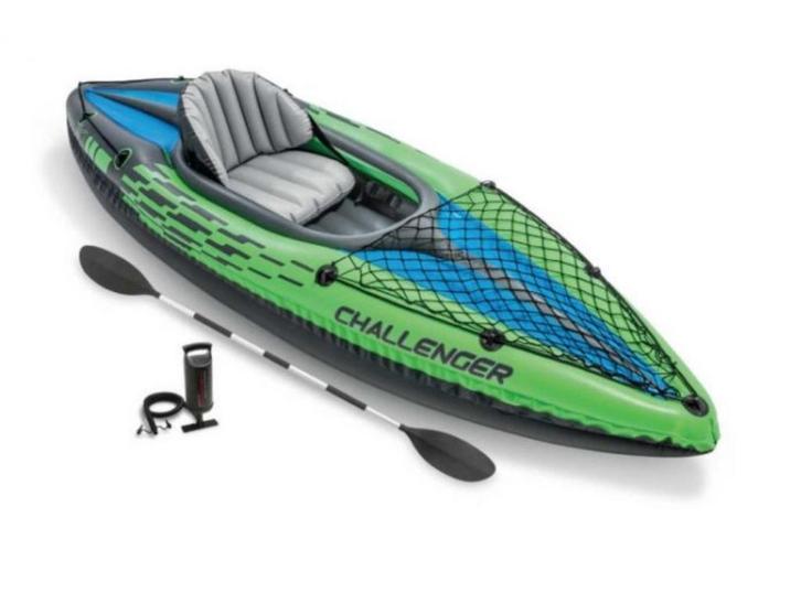 Intex Challenger K1, Watersport en Boten, Kano's, Gebruikt, Kajak, Eén persoon, Opblaasbaar, Met peddels, Ophalen