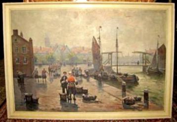 ==vismarkt ==Oskar Koch 1886-1914==doek 80 x 120 cm== beschikbaar voor biedingen