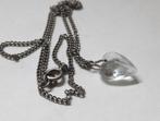 Hanger gefacceteerd helder hartje met ketting (6917), Ophalen, Overige materialen, Nieuw, Hart