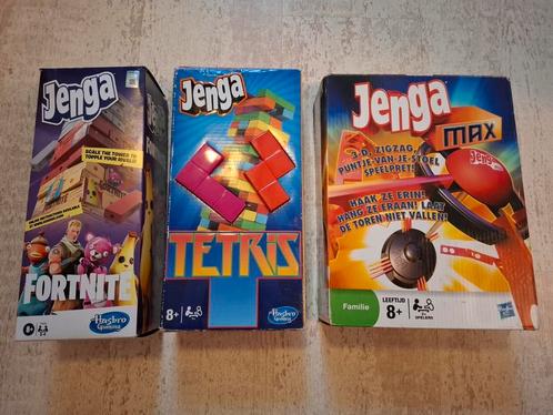 3x JENGA spel Tetris Fortnite Max editie, Hobby en Vrije tijd, Gezelschapsspellen | Overige, Zo goed als nieuw, Een of twee spelers