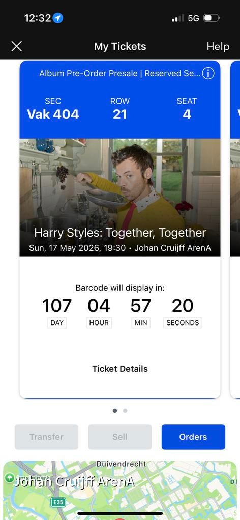 Harry styles ticket, Twee personen, Ticket of Toegangskaart