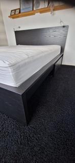 Ikea Bedframe MALM, met 2 bedlades, zwartbruin, 160x200, Ophalen, Overige materialen, Wit, Tweepersoons