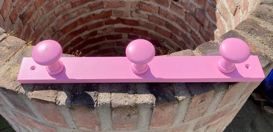 Vrolijke Roze Kapstok van Massief Beukenhout!, Wandkapstok, -, -, Nieuw
