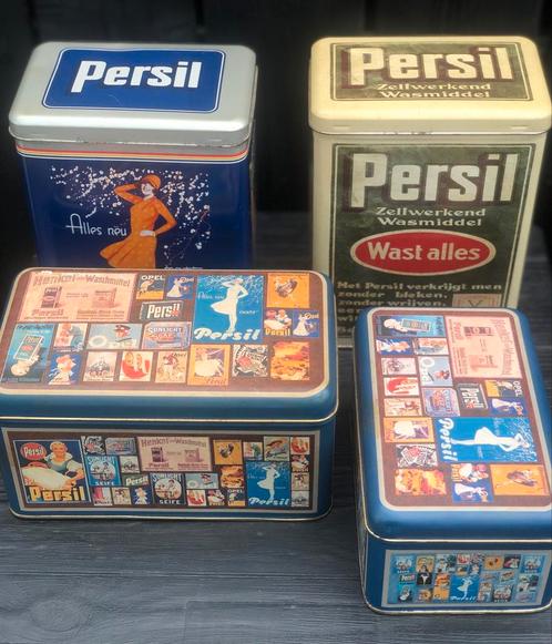 Kleine verzameling : 4 vintage Persil waspoeder blikken, Verzamelen, Blikken, Gebruikt, Overige, Overige merken, Ophalen of Verzenden