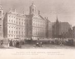 Palace and old church, Amsterdam staalgravure ca. 1840, Antiek en Kunst, Kunst | Etsen en Gravures, Ophalen of Verzenden