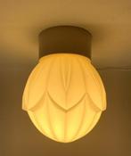 Glazen, licht groengele plafondlamp Thabur jaren '30 vintage, Huis en Inrichting, Ophalen of Verzenden, Gebruikt, Glas, Art Deco