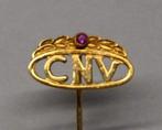 CNV speld lauwertak met robijn, Verzamelen, Speldjes, Pins en Buttons, Verzenden, Zo goed als nieuw, Overige onderwerpen, Speldje of Pin